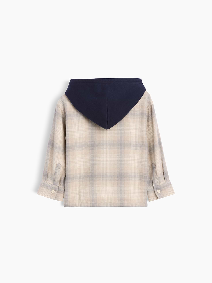 Image 3 of 3, Baby & Toddler Hooded Flannel Shirt