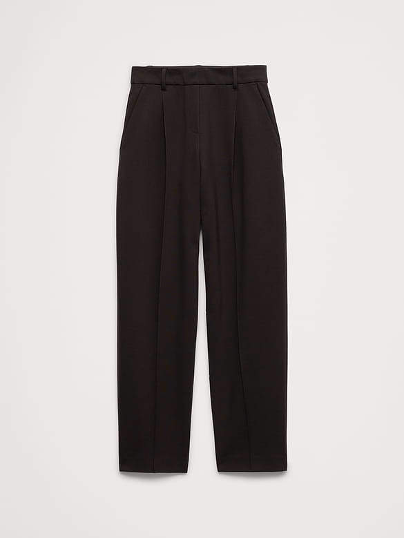High-Rise Slim Drapey Ponte Pull-On Pant