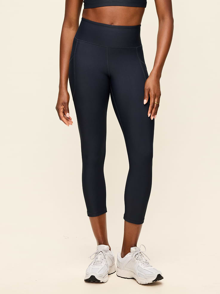 Image number 1 showing, High-Waisted PowerSoft Crop Pocket Leggings
