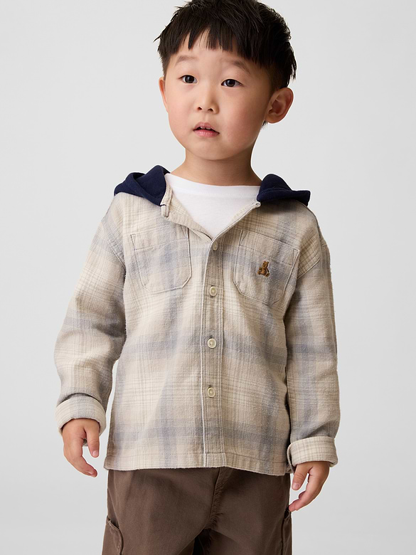 Baby & Toddler Hooded Flannel Shirt