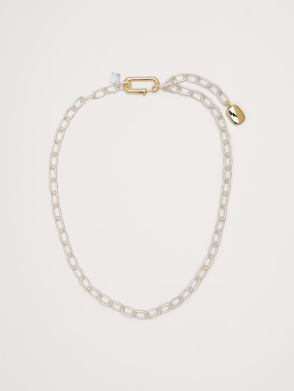 Collier à maillons deux tons