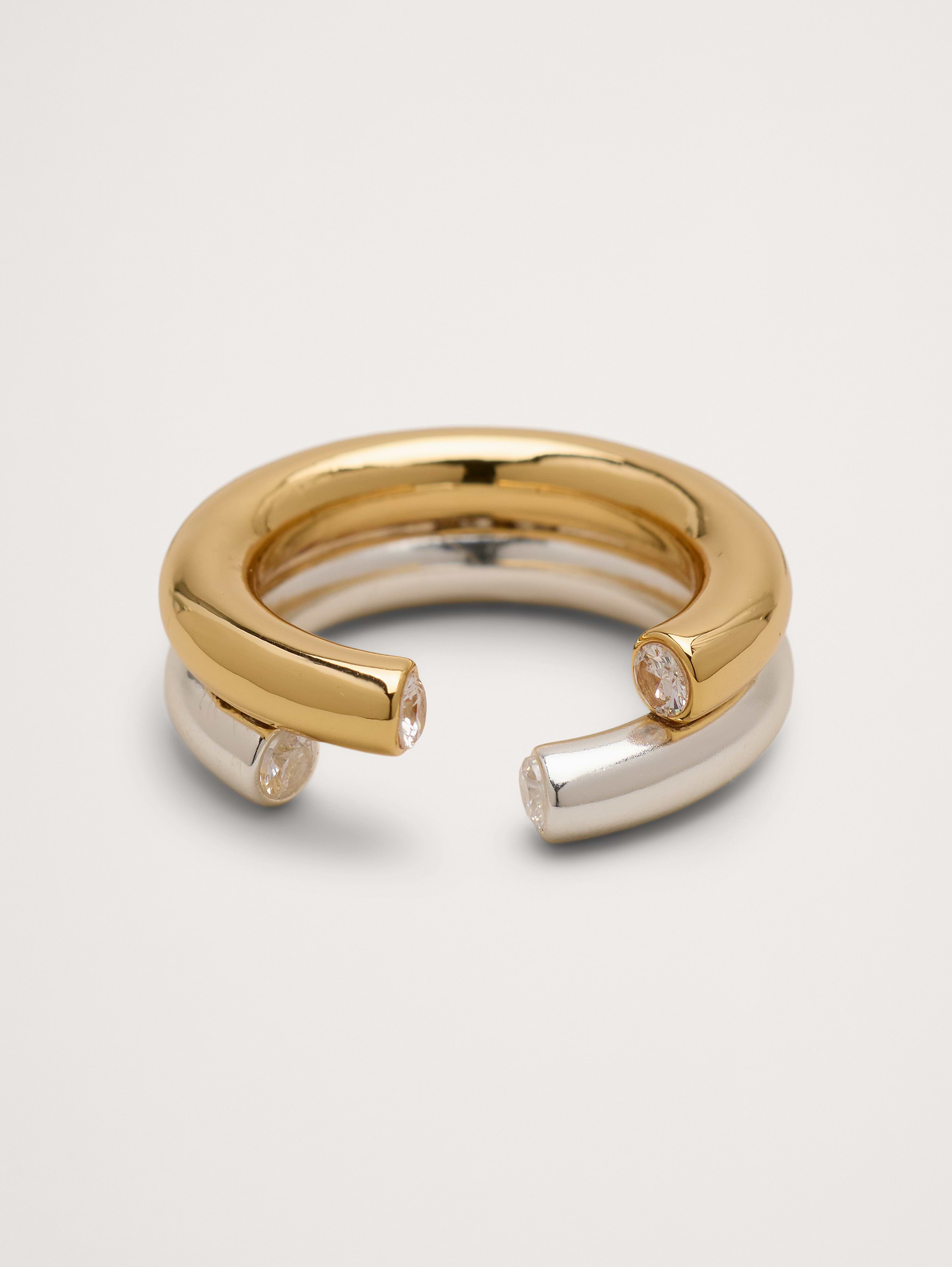 Image number 1 showing, Two-Tone Stacked Opening Ring