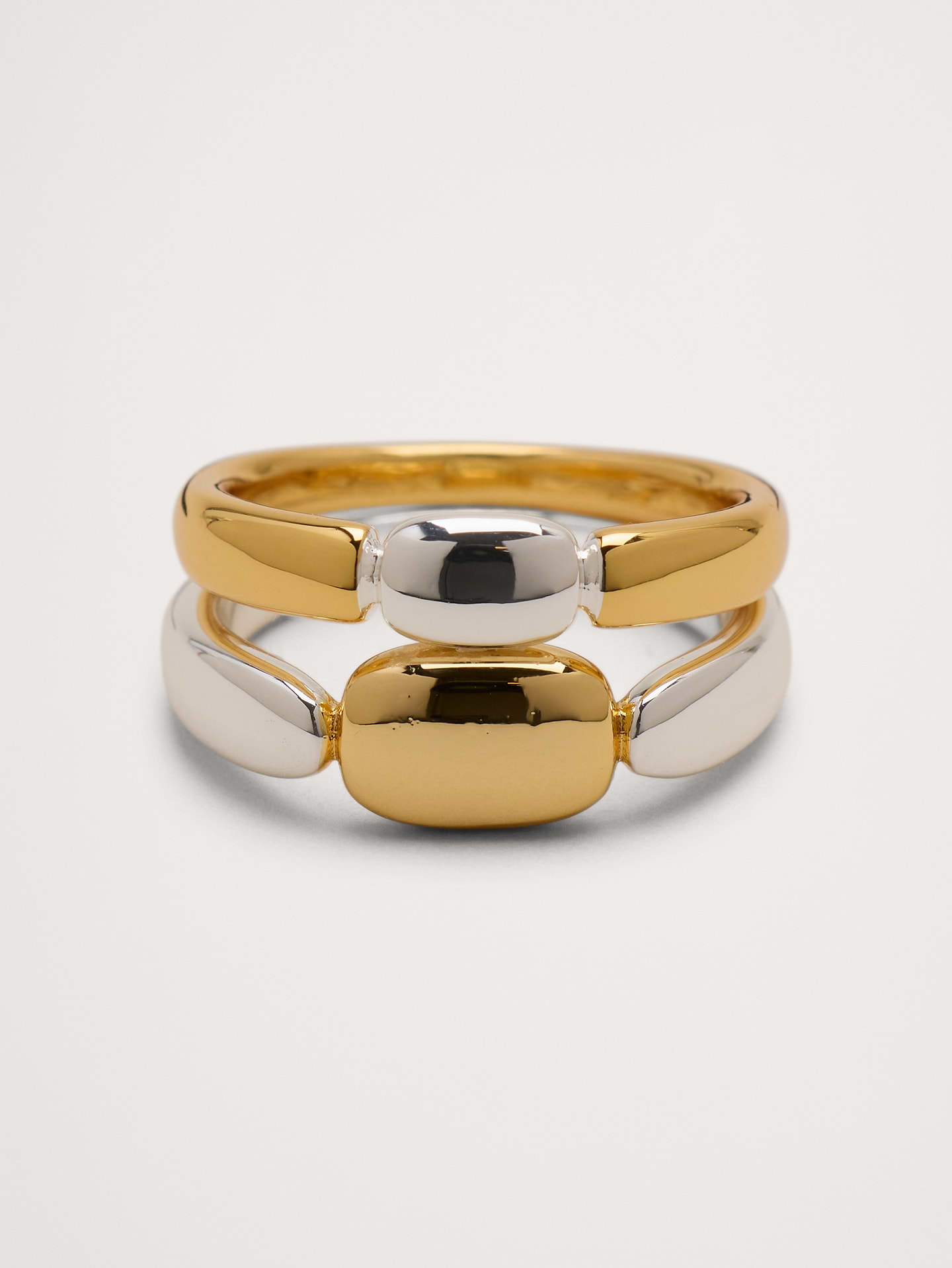 Image number 1 showing, Two-Tone Stacked Ring Set