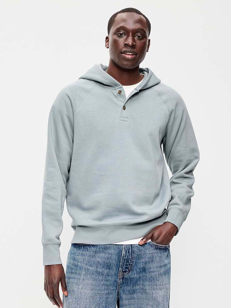 Image number 1 showing, Henley Pullover Hoodie