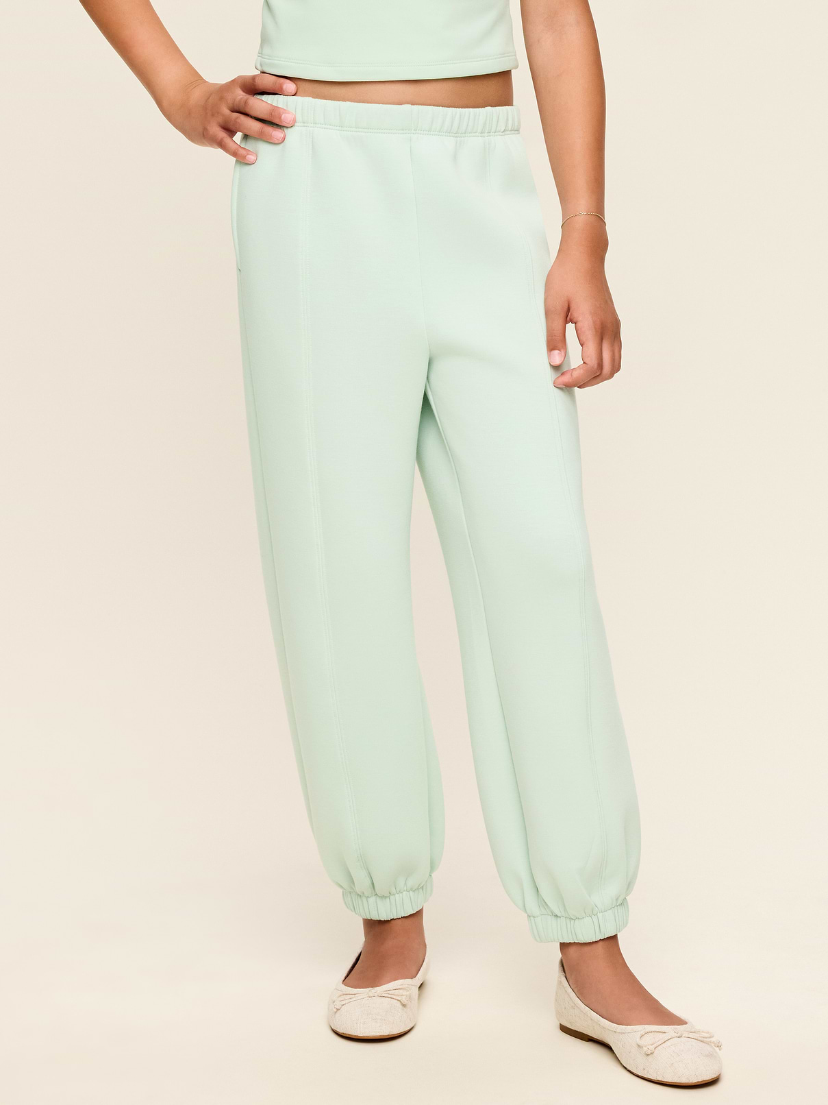 Image number 1 showing, High-Waisted Bounce Fleece Jogger Sweatpants for Girls