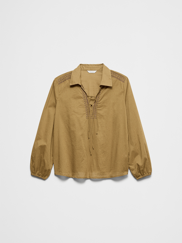 Collared Front-Tie Top