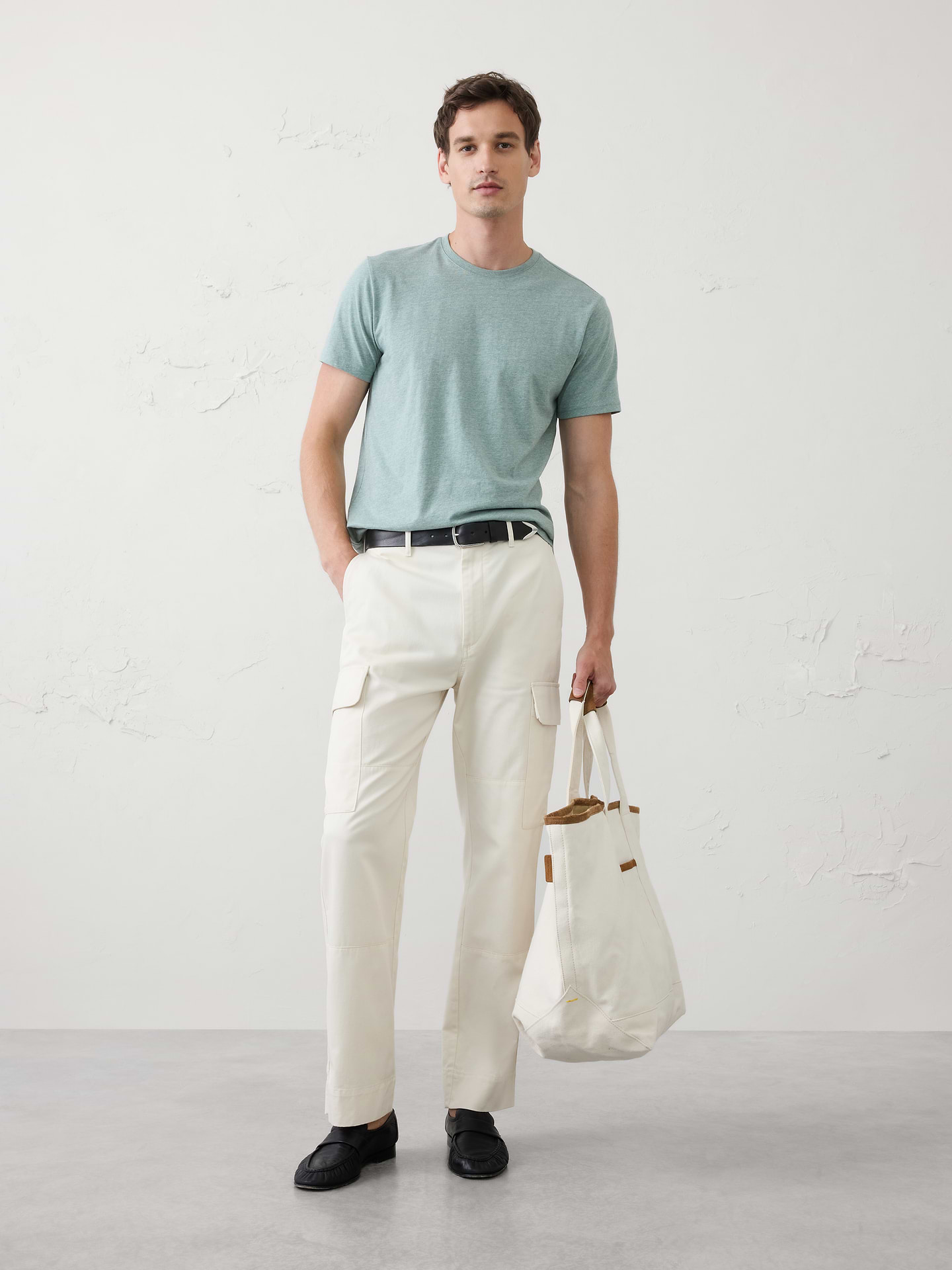 Image number 1 showing, Standard-Fit Premium Wash Crew-Neck T-Shirt