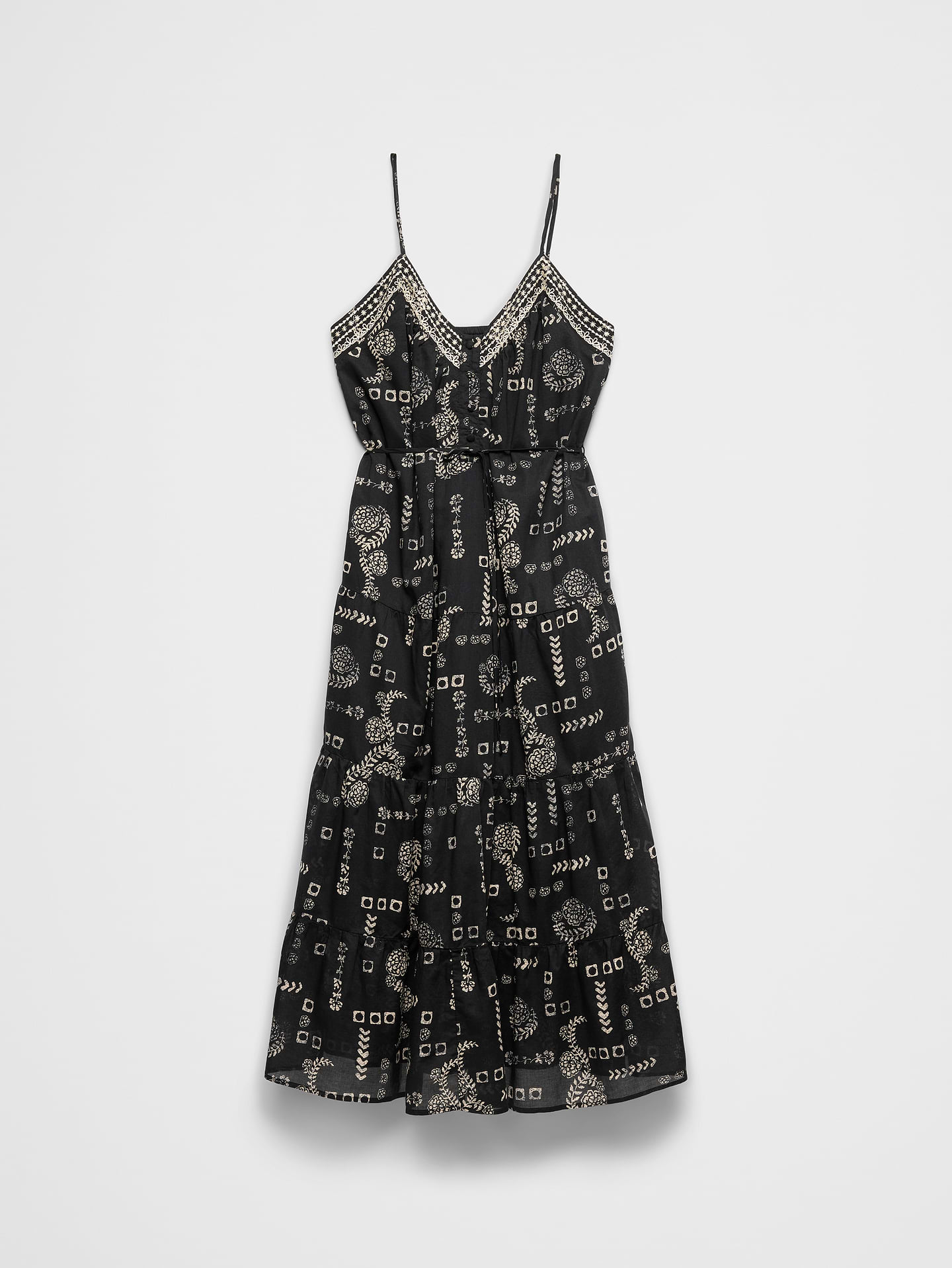 Image number 4 showing, Strappy Embroidered Tiered Midi Dress