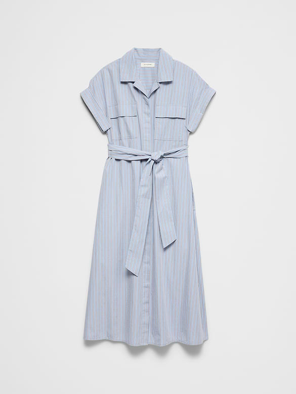 Poplin Utility Midi Shirtdress