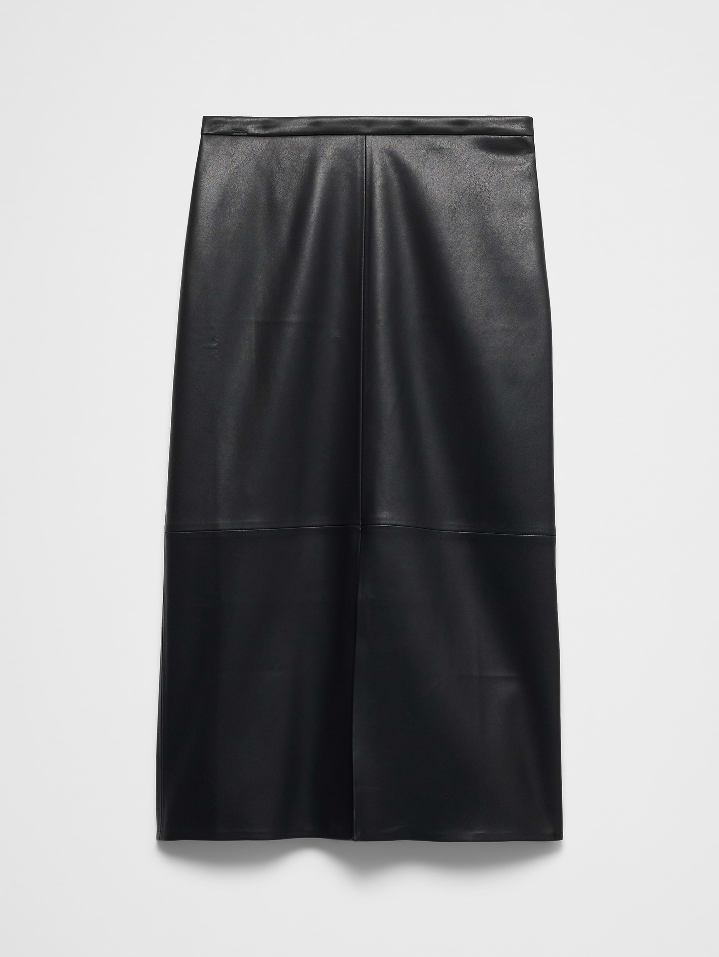 Image number 4 showing, Vegan Leather Seamed Midi Skirt