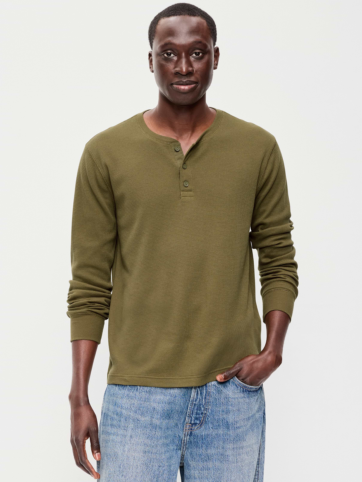 Image number 1 showing, Long-Sleeve Waffle Henley T-Shirt