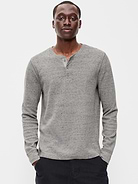 Image number 1 showing, Long-Sleeve Waffle Henley T-Shirt