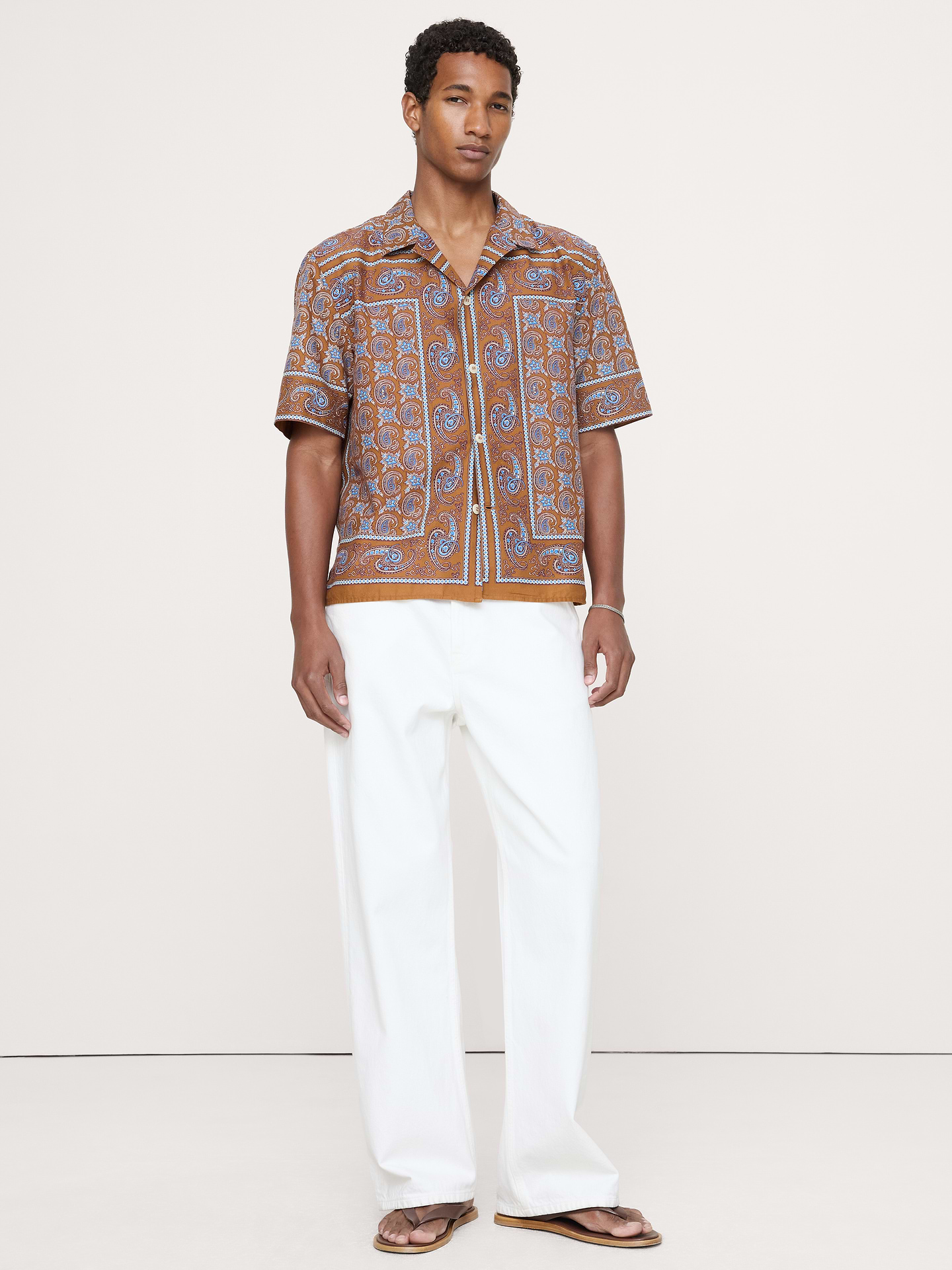 Image number 1 showing, Relaxed-Fit Cotton Poplin Resort Shirt