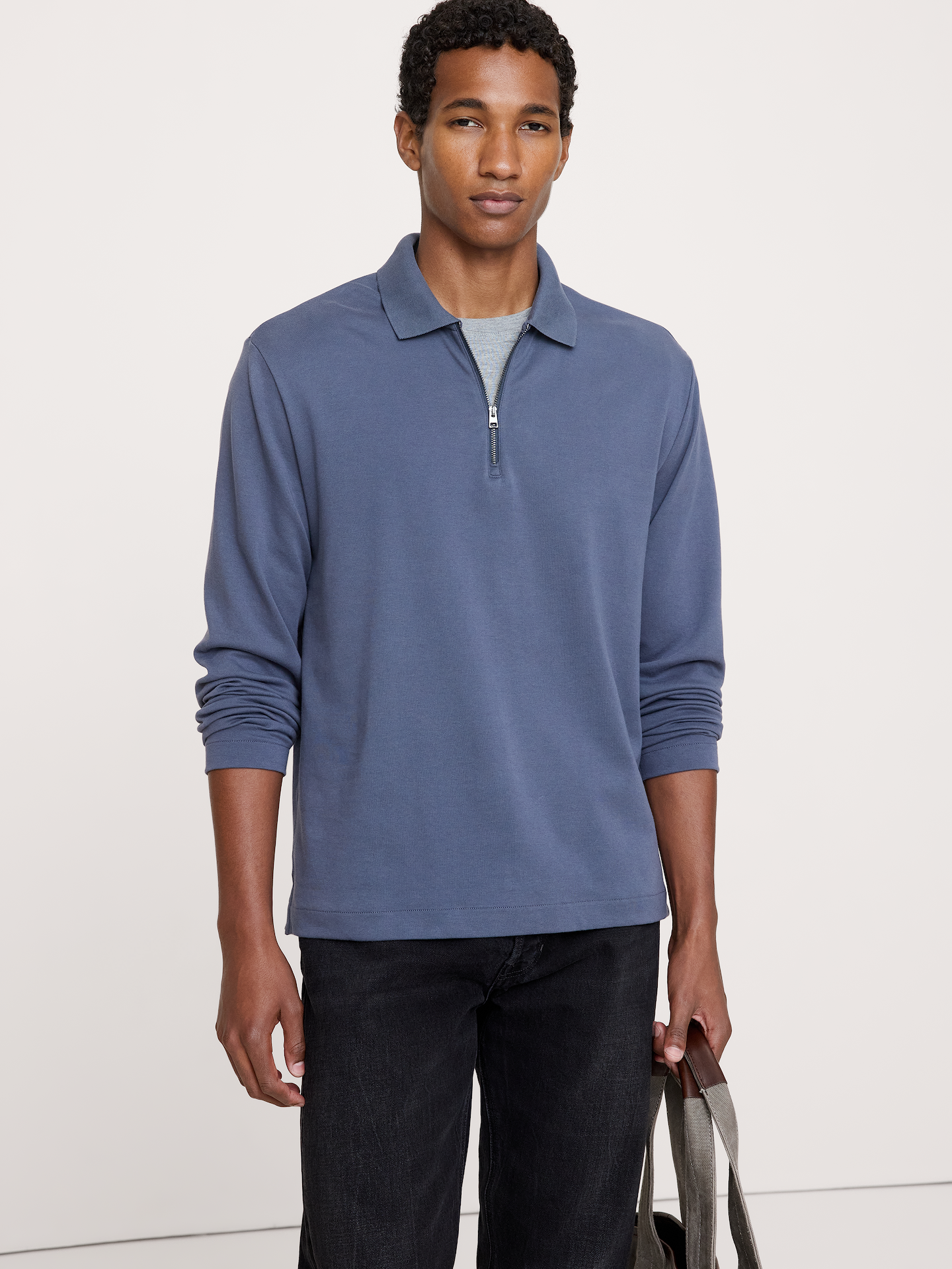 Image number 1 showing, Luxury-Touch Quarter-Zip Polo