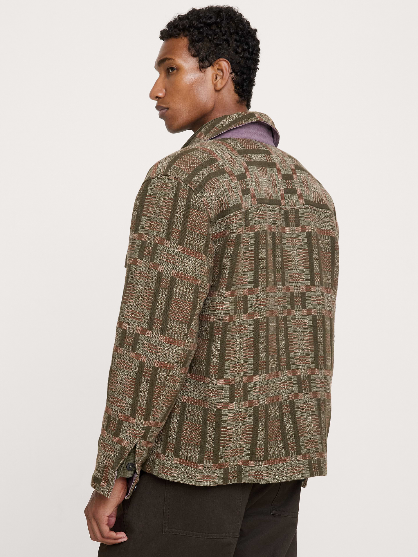 Image 3 of 7, Relaxed-Fit Cotton Jacquard Overshirt