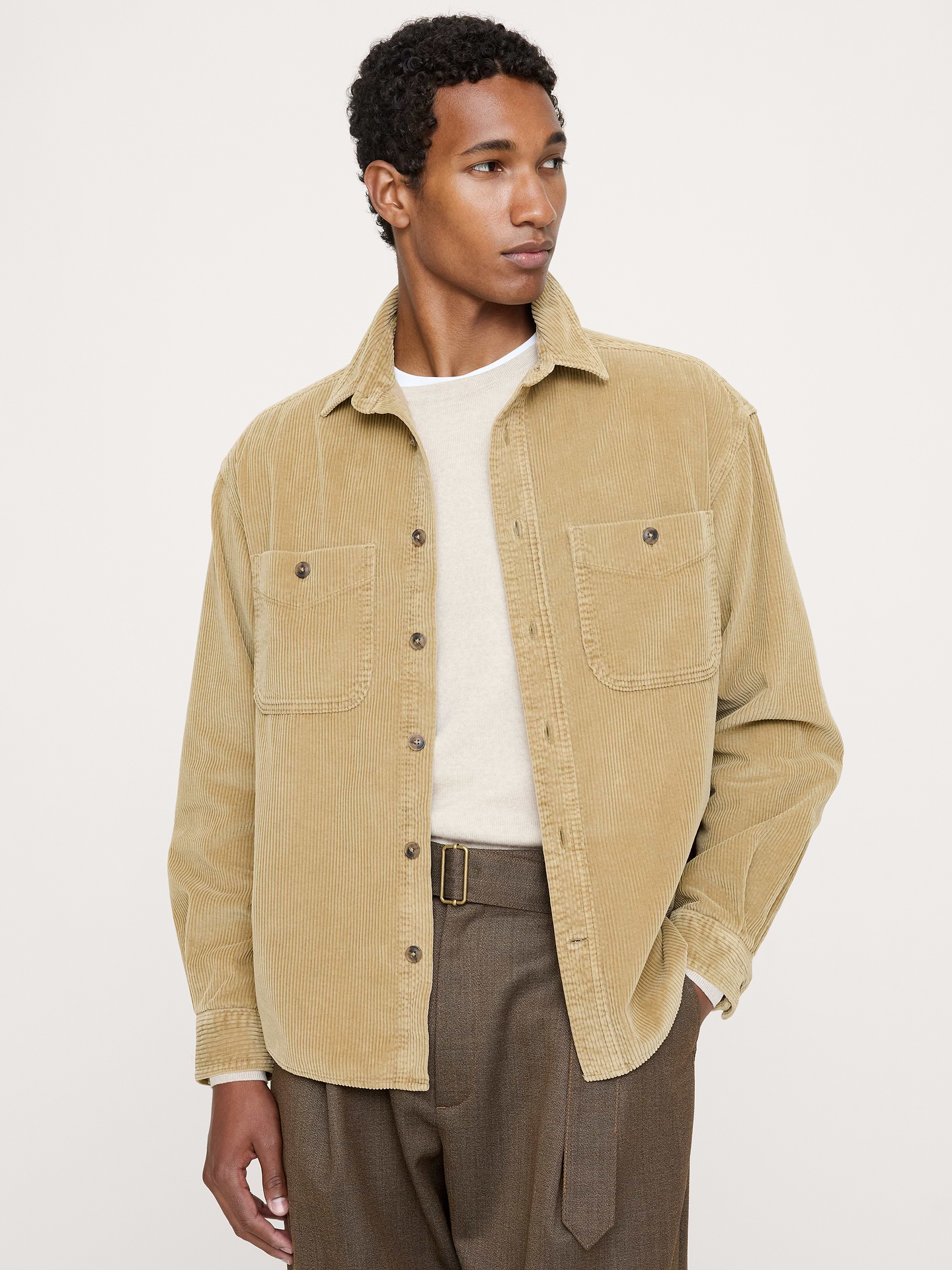 Image number 1 showing, Archive Reissue Corduroy Shirt with Suede Elbow Patches