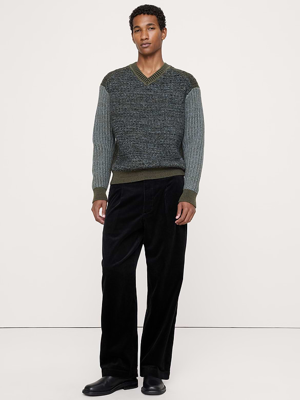 Loose Pleated Corduroy Pant
