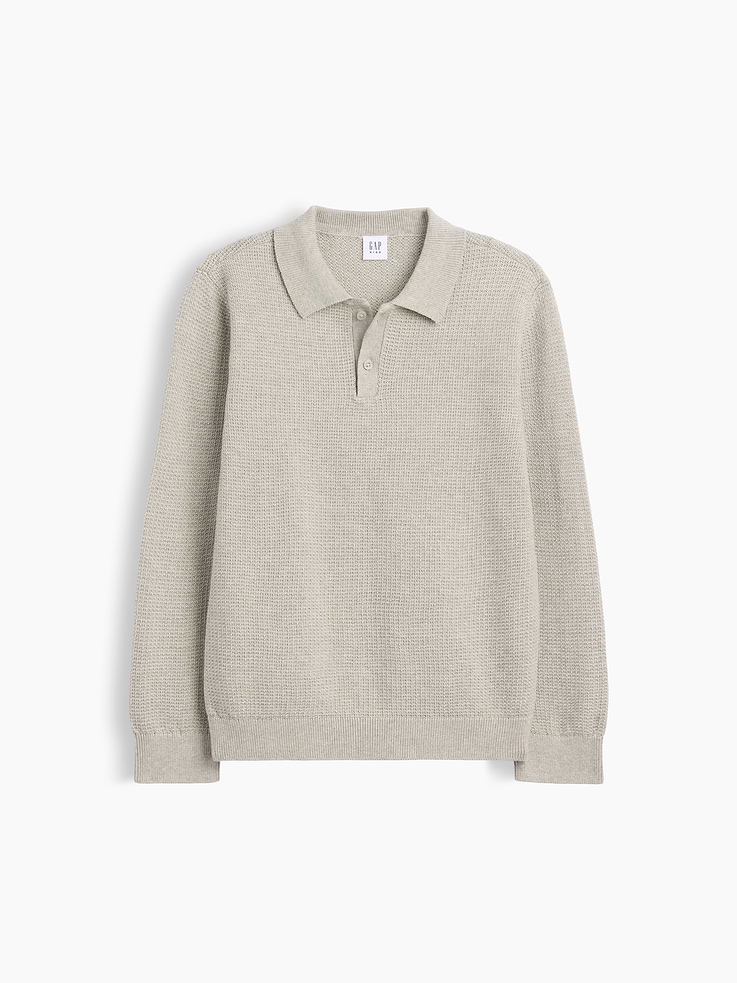 Image number 1 showing, Kids Relaxed Textured Polo Shirt