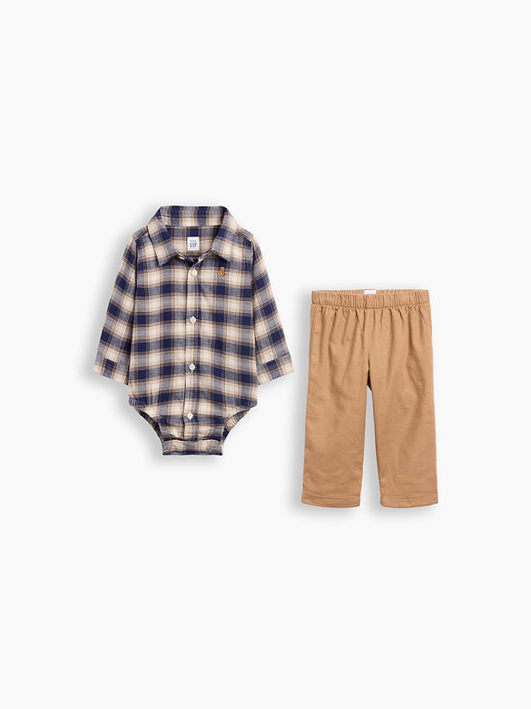 Baby Flannel Two-Piece Outfit Set