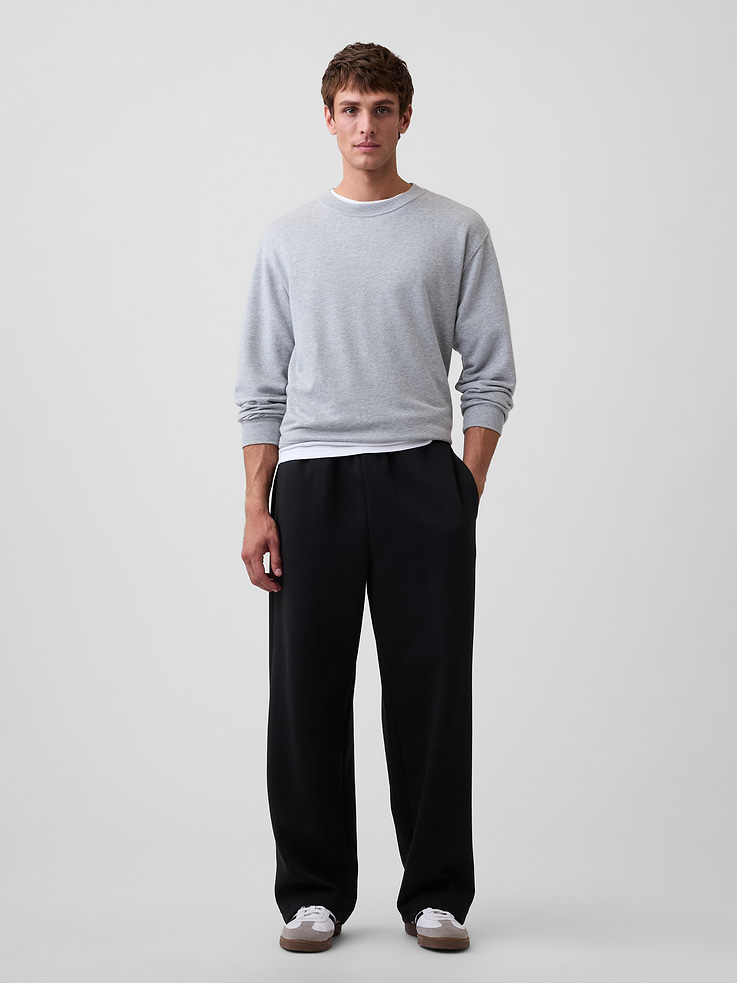 Image 1 of 4, Stretch ponte de roma knit., Drawcord ties at elasticized waist., On-seam pockets, patch pocket at back., Product #1179546