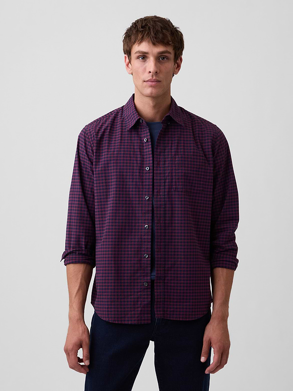 Stretch Poplin Shirt in Standard Fit