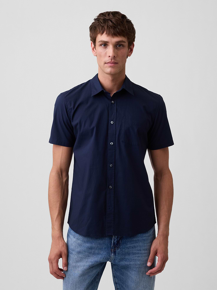 Image number 1 showing, Stretch Poplin Shirt in Standard Fit