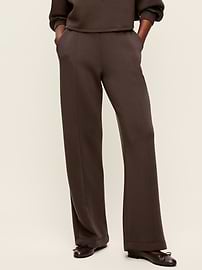 Image 3 of 4, High-Waisted Bounce Fleece Wide-Leg Sweatpants, View product video