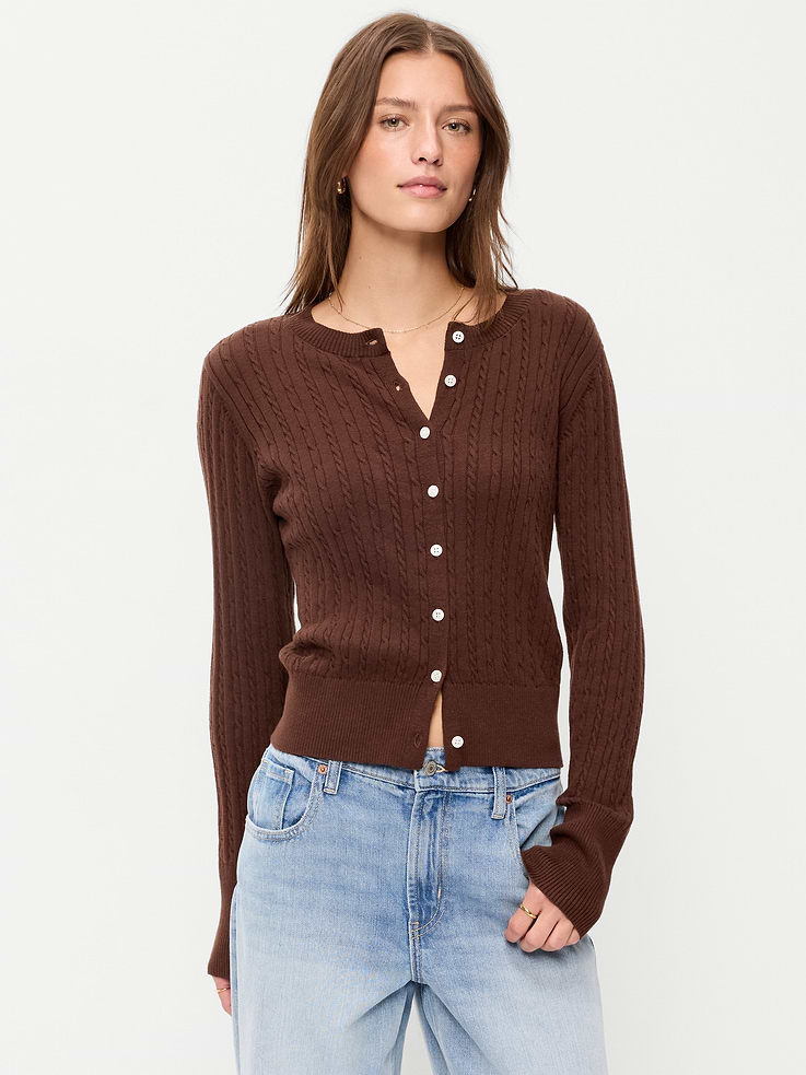 Image number 3 showing, SoSoft Cotton Crew-Neck Cardigan Sweater
