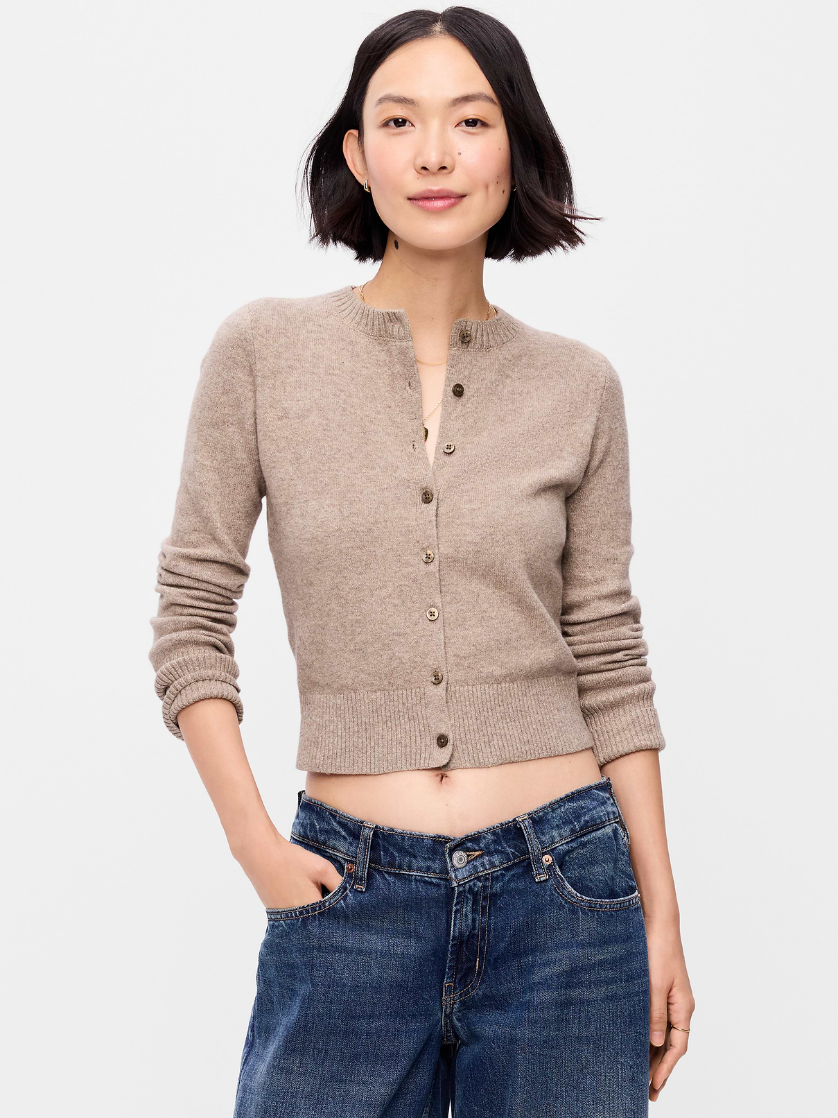 SoSoft Cropped Crew-Neck Cardigan | Old Navy