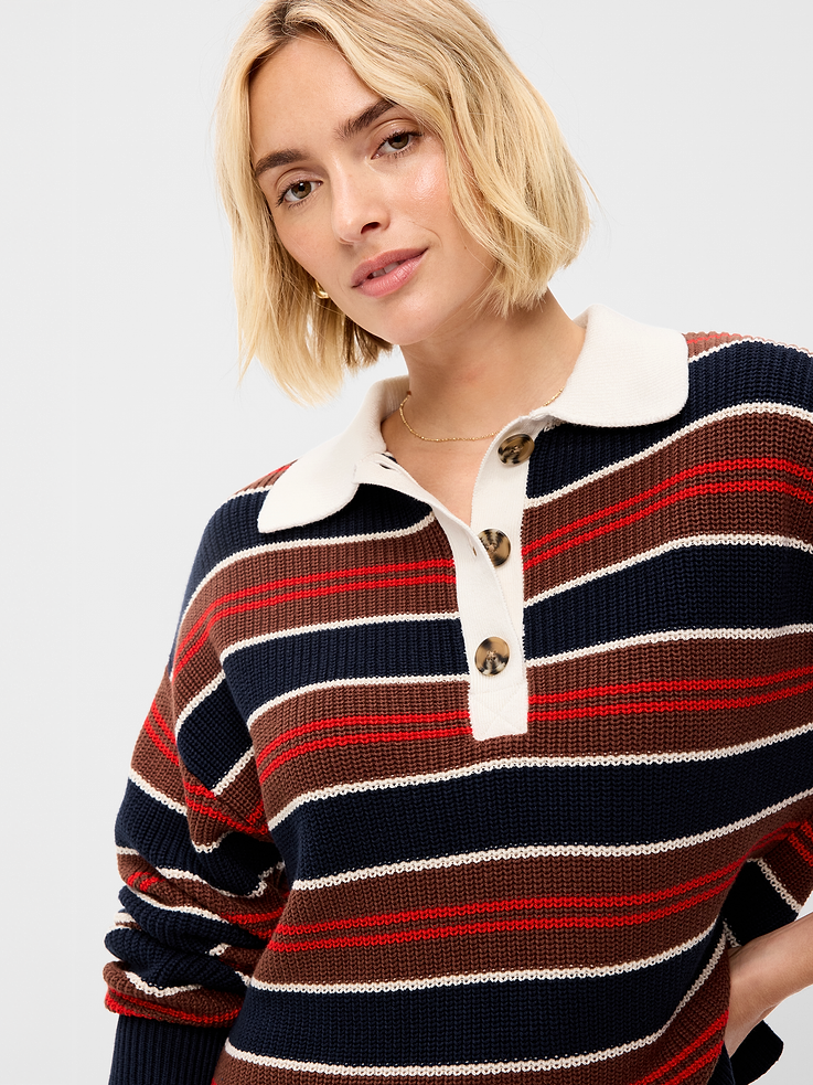 Image number 1 showing, Shaker Polo Sweater
