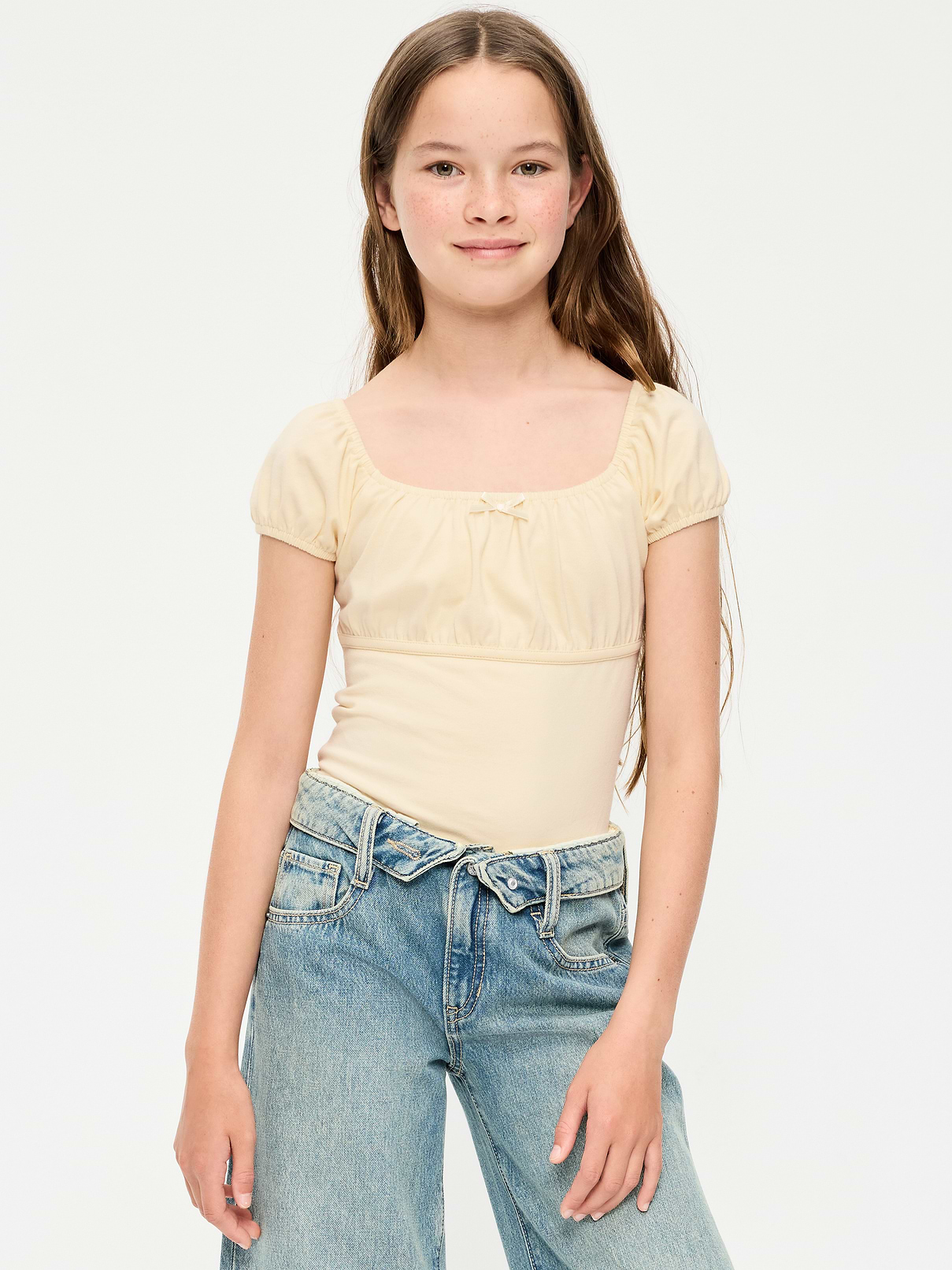 Puff-Sleeve Top for Girls