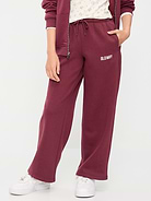 Image number 1 showing, High-Waisted Logo Graphic Wide-Leg Sweatpants for Girls