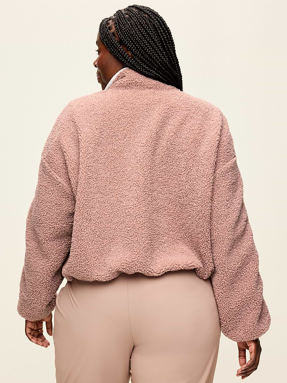 Loose Sherpa Quarter-Zip Pullover