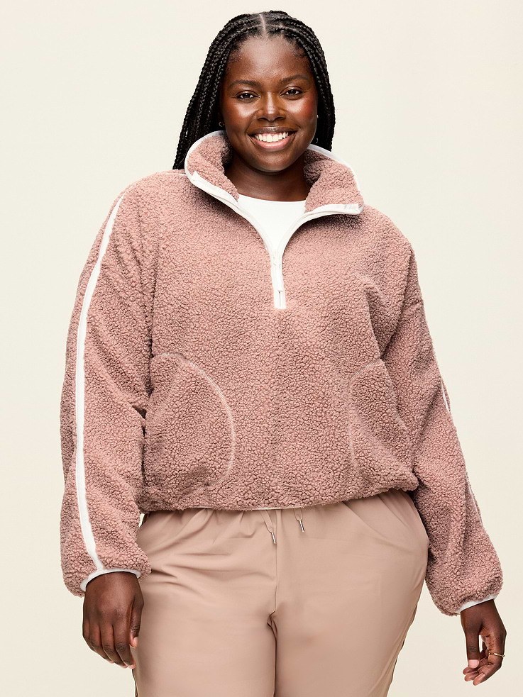 Image number 7 showing, Loose Sherpa Quarter-Zip Pullover