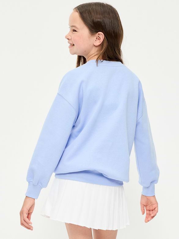Oversized Graphic Tunic Sweatshirt for Girls