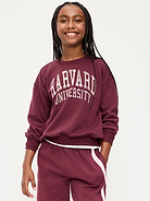 L'image numéro 1 présente Chandail long surdimensionné de style universitaire en coton ouaté pour fille