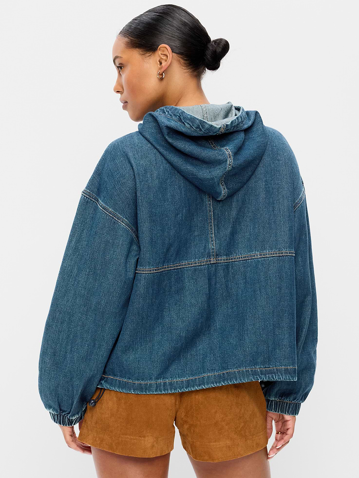 Image number 2 showing, Denim Popover Hooded Jacket