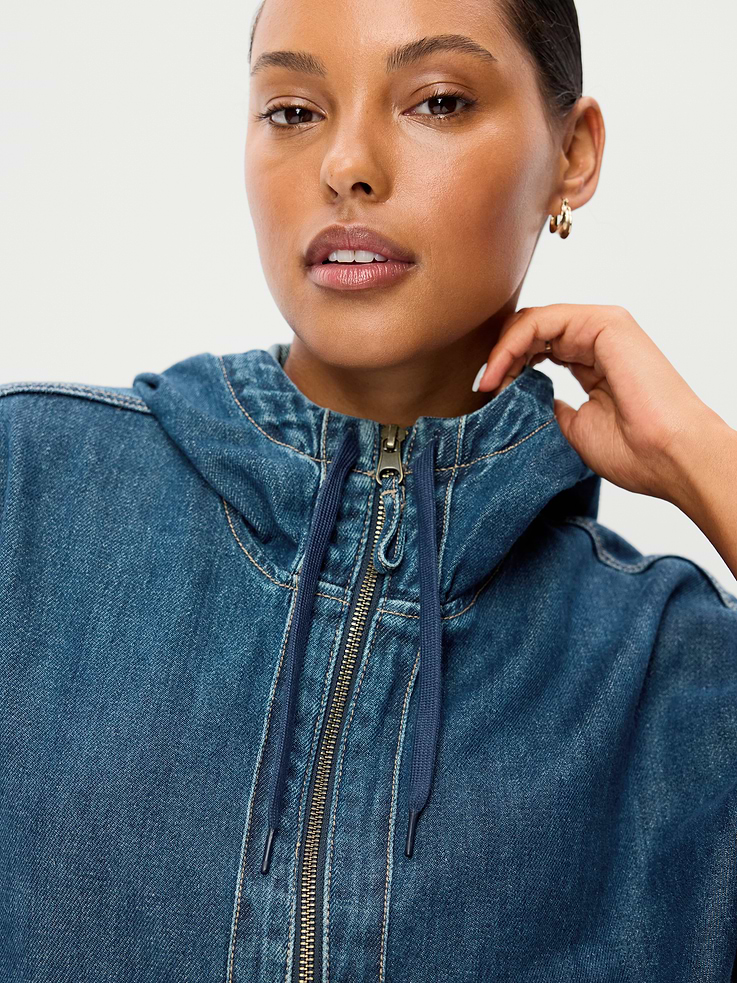 Image number 5 showing, Denim Popover Hooded Jacket