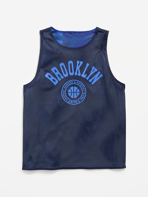 Oversized Mesh Reversible Tank Top for Boys