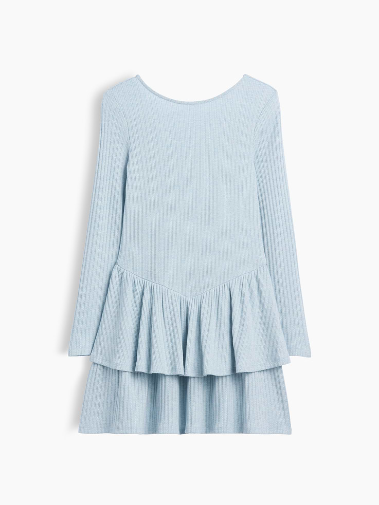 Image 2 of 5, Kids Pointelle Drop-Waist Tiered Dress