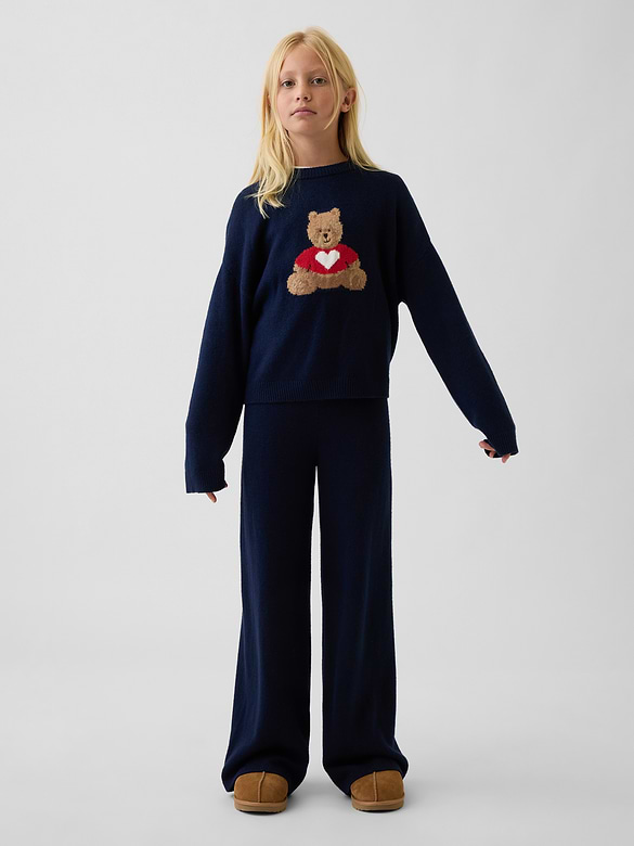 Kids CashSoft Wide-Leg Sweater Pants