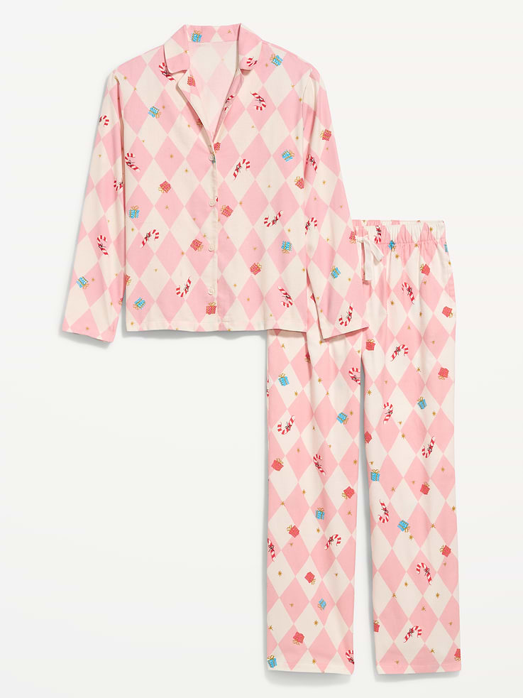 Image 3 of 8, Printed Flannel Pajama Pant Set for Women