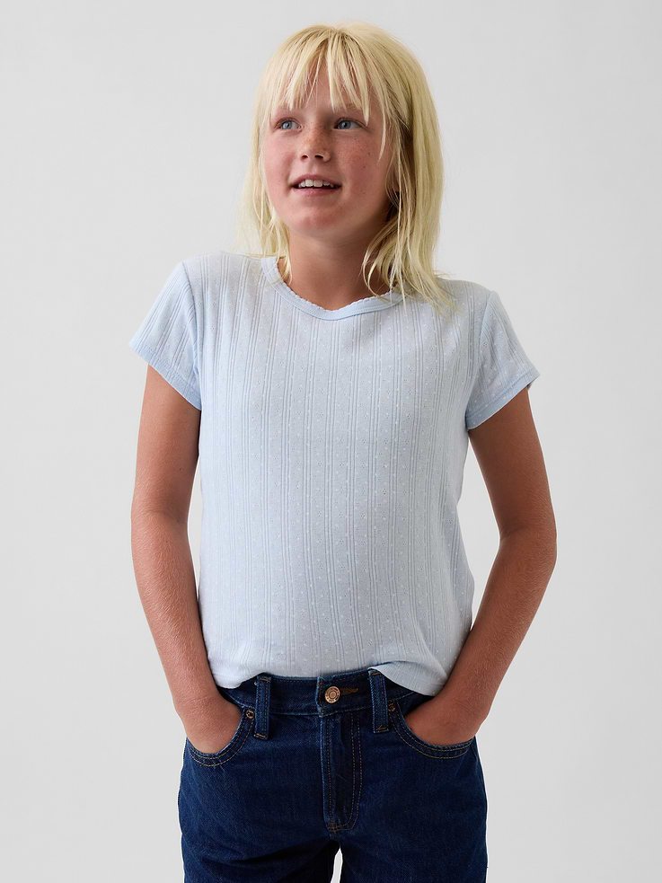 Image number 1 showing, Kids Pointelle T-Shirt