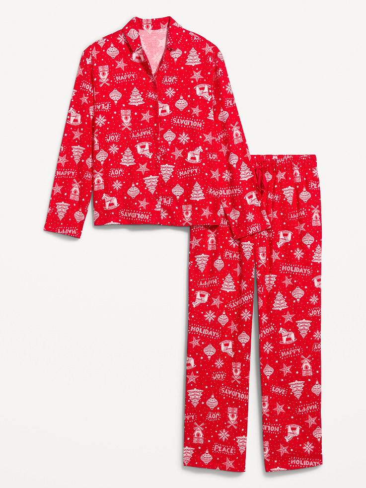 Image 3 de 8, Pyjama en flanelle à motif pour femme