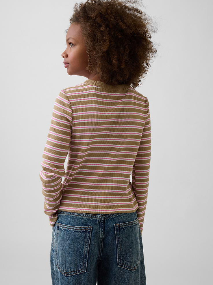 Image 3 de 4, T-shirt ras du cou côtelé pour Enfant