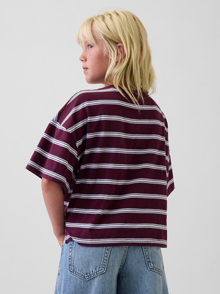 Image number 3 showing, Kids Oversized Boxy Stripe T-Shirt