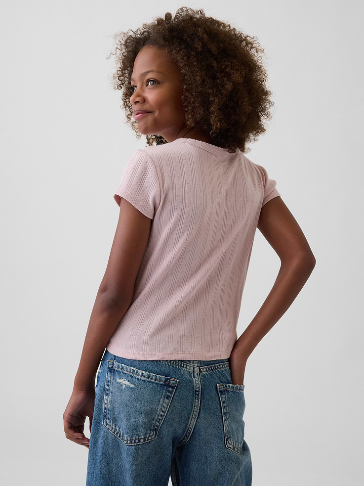 Image 3 de 4, T-shirt en tricot pointelle pour Enfant