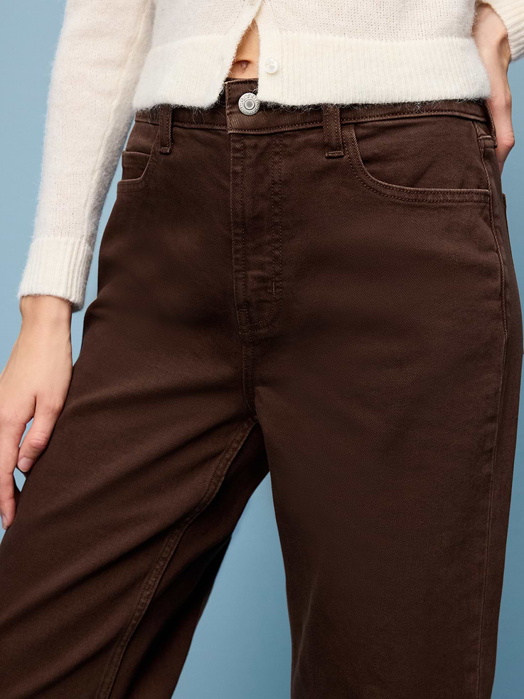 L'image numéro 5 présente Jean jambe large à taille très haute