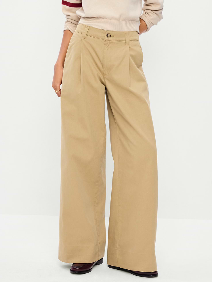 Image number 2 showing, Mid-Rise Pleated Wide-Leg Pants