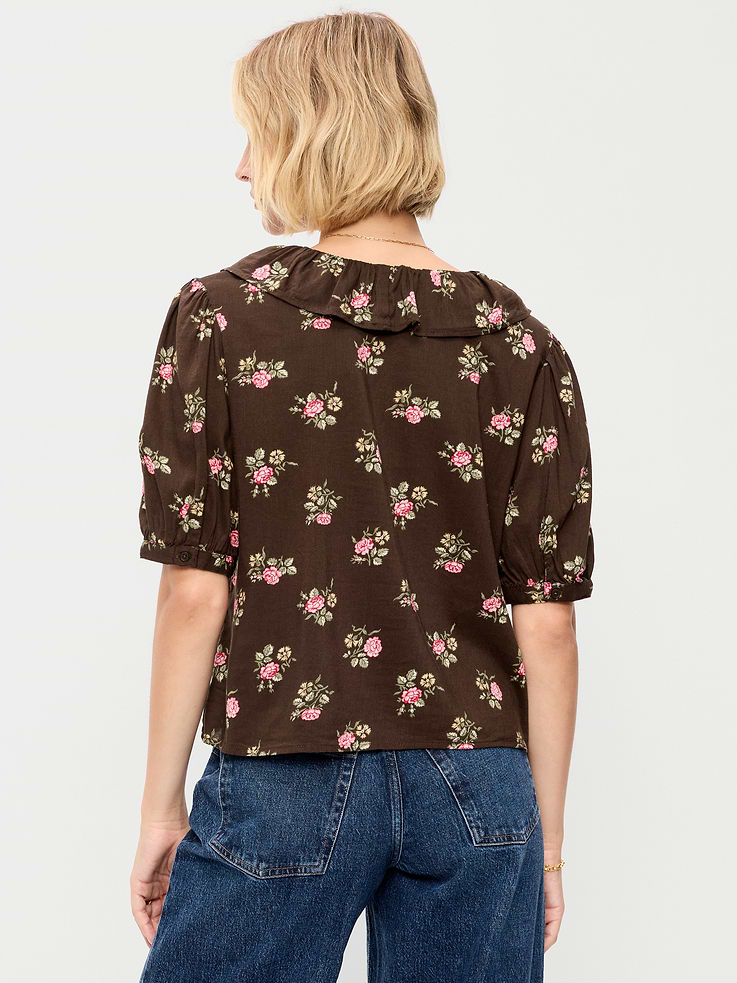 Image number 2 showing, Ruffle Collar Tie-Front Top